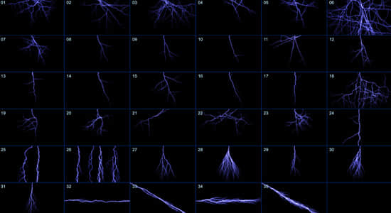 4k视频素材35个雷击闪电特效合成动画素材lightningpack
