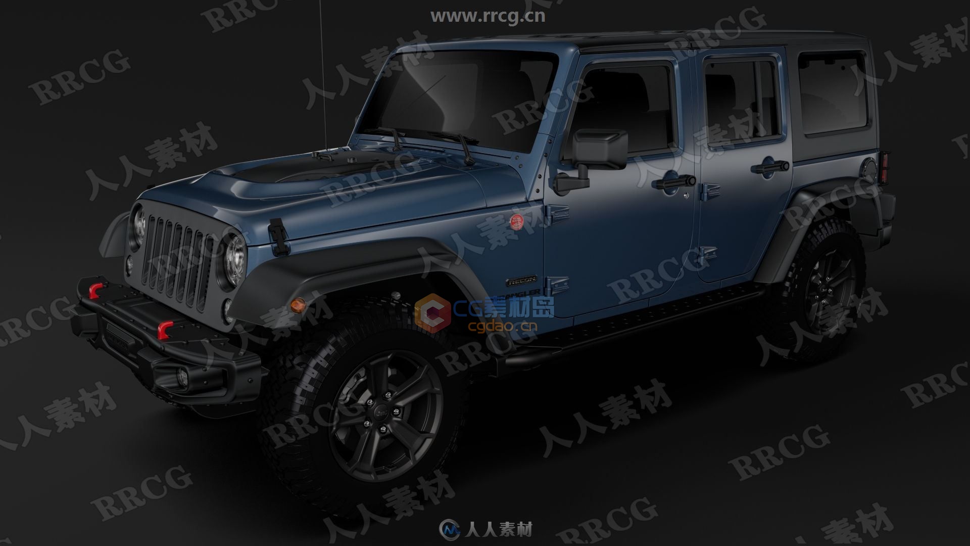 吉普牧马人jeep Wrangler真实汽车高质量3d模型 Cg素材岛